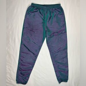 Vtg Wise Guy Mens Iridescent Windbreaker Pants Sz Small 90s Track Elastic A2